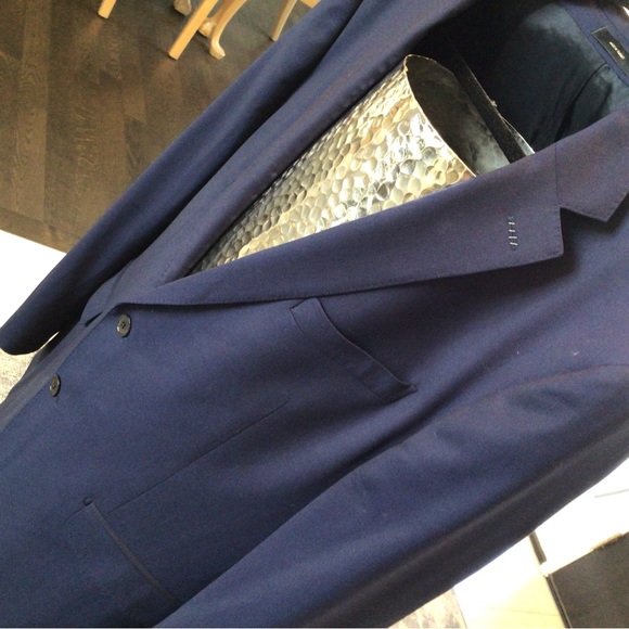 Massimo Dutti finest Italian fabric made in turkey navy blue sports jacket - Picture 4 of 17